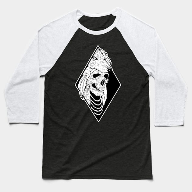 Skull Diamond Baseball T-Shirt by DeathAnarchy